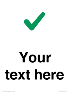 Custom plain background, green tick sign